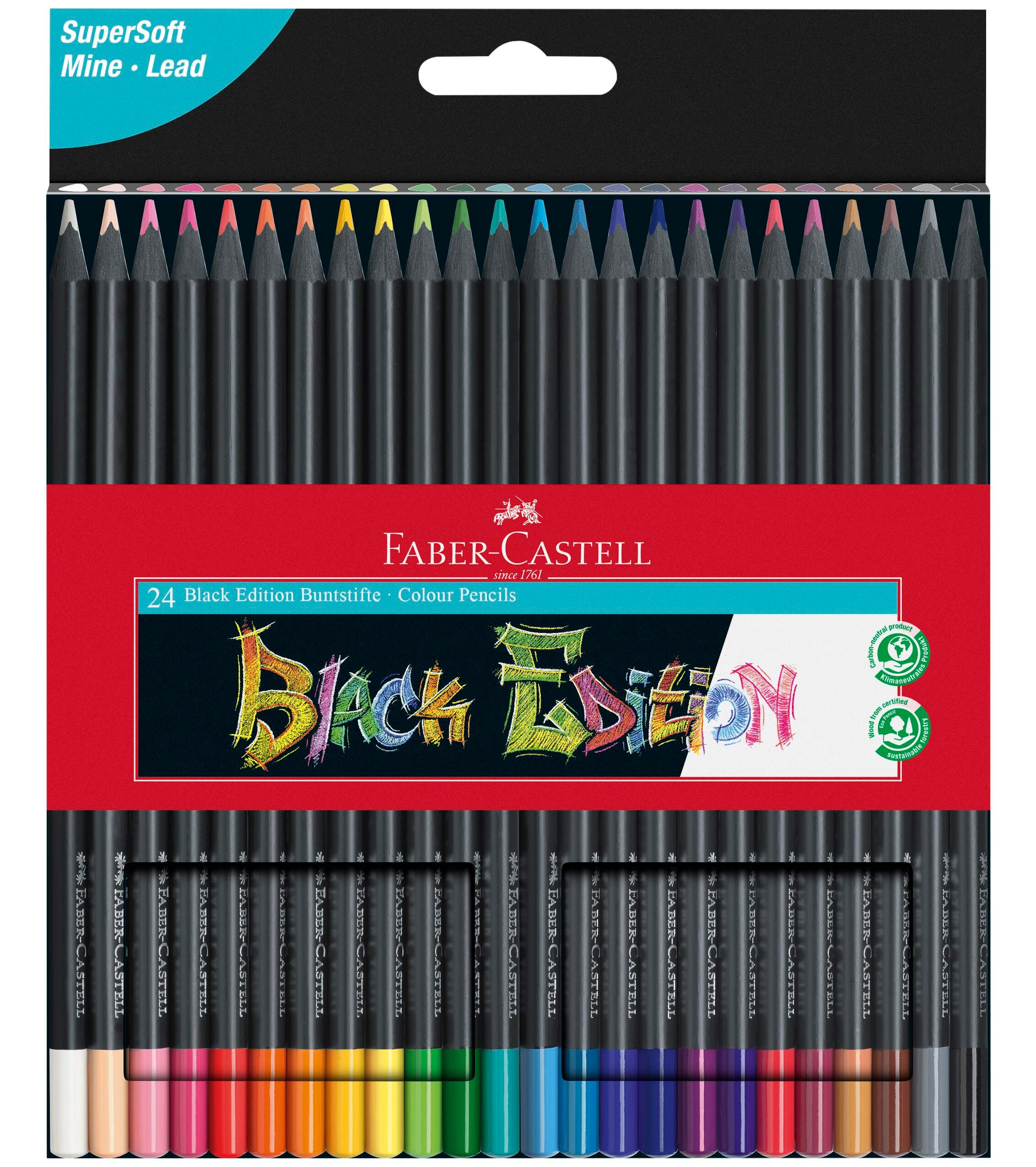 Faber-Castell Black Edition Colored Pencils, Assorted Colors, Set